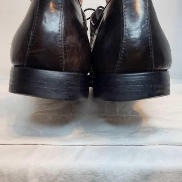 Browns men's black leather square toe lace up front dress shoes. Size 39 - Picture 12 of 16